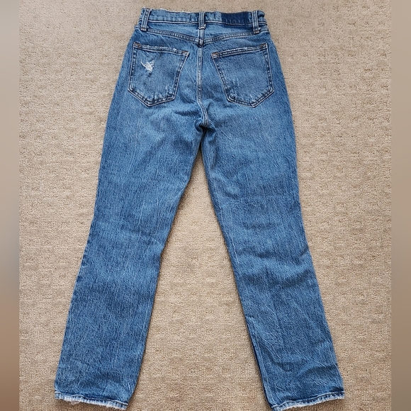 ABERCROMBIE '90s straight ultra high rise distressed curve love jeans 25/0 short - Picture 4 of 10